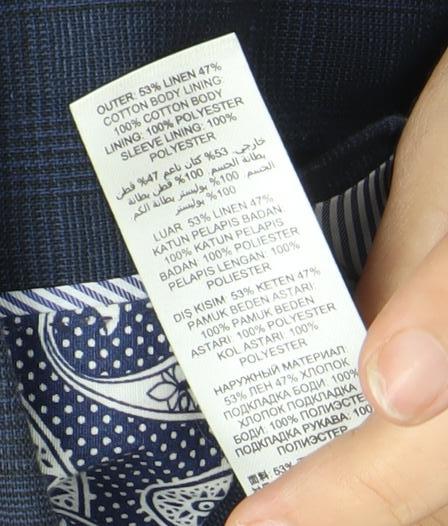 Jeff Banks Men’s Blue Checked 38R Regular Fit Blazer Jacket