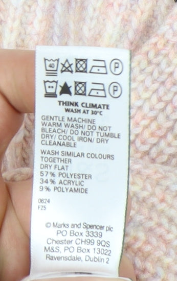 Marks and Spencer Womens Beige Knit V-Neck Pullover Jumper M