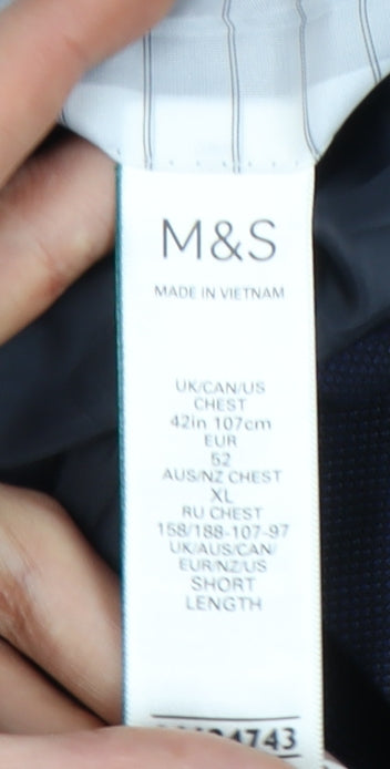 Marks and Spencer Men’s Blue Blazer Jacket 42 Chest XL Short