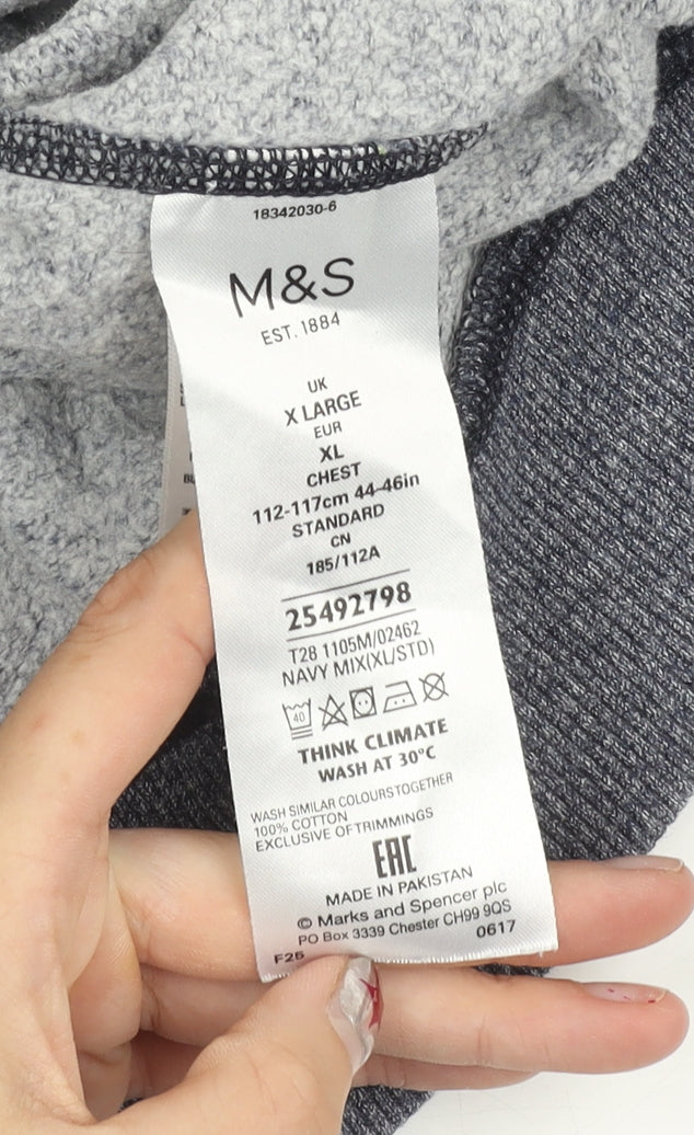 Marks and Spencer Men’s Blue XL 44-46" Full Zip Cotton Jacket