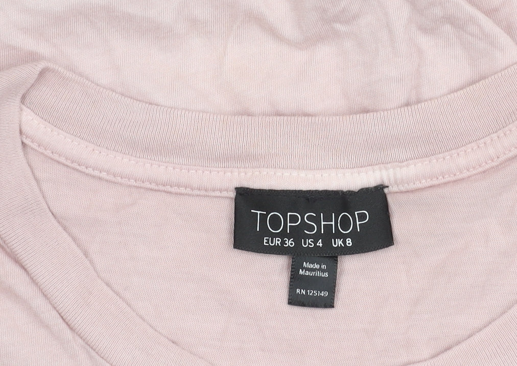 Topshop Women's Multicoloured Size 8 Cotton Tank Top