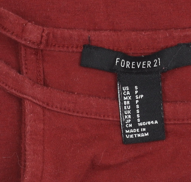 Forever 21 Womens Red Halter Tank Top Size S Camisole Jersey