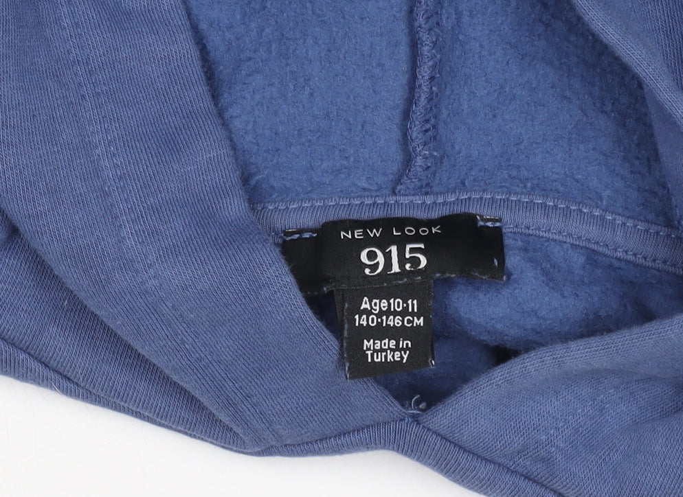 New Look Girls Blue Hoodie Age 10-11 Years Pullover NY Logo