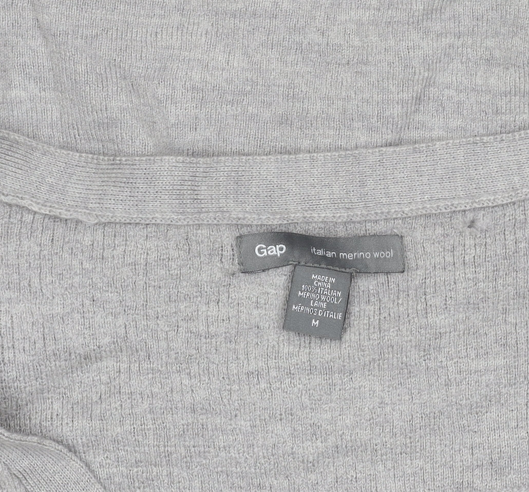 Gap Women’s Grey V-Neck Merino Wool Jumper Size M Long Sleeve