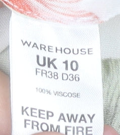 Warehouse Women’s Multicoloured Floral Strapless Midi Dress UK 10