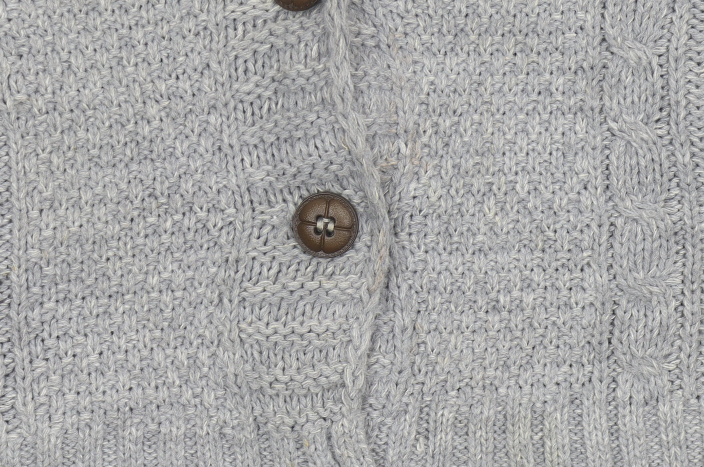 PrettyLittleThing Women’s Grey Cable-Knit Cardigan Size 10