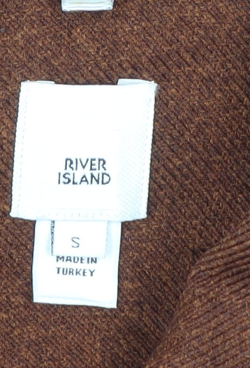 River Island Men’s Brown Polyester Zip Up Casual Jacket Size S