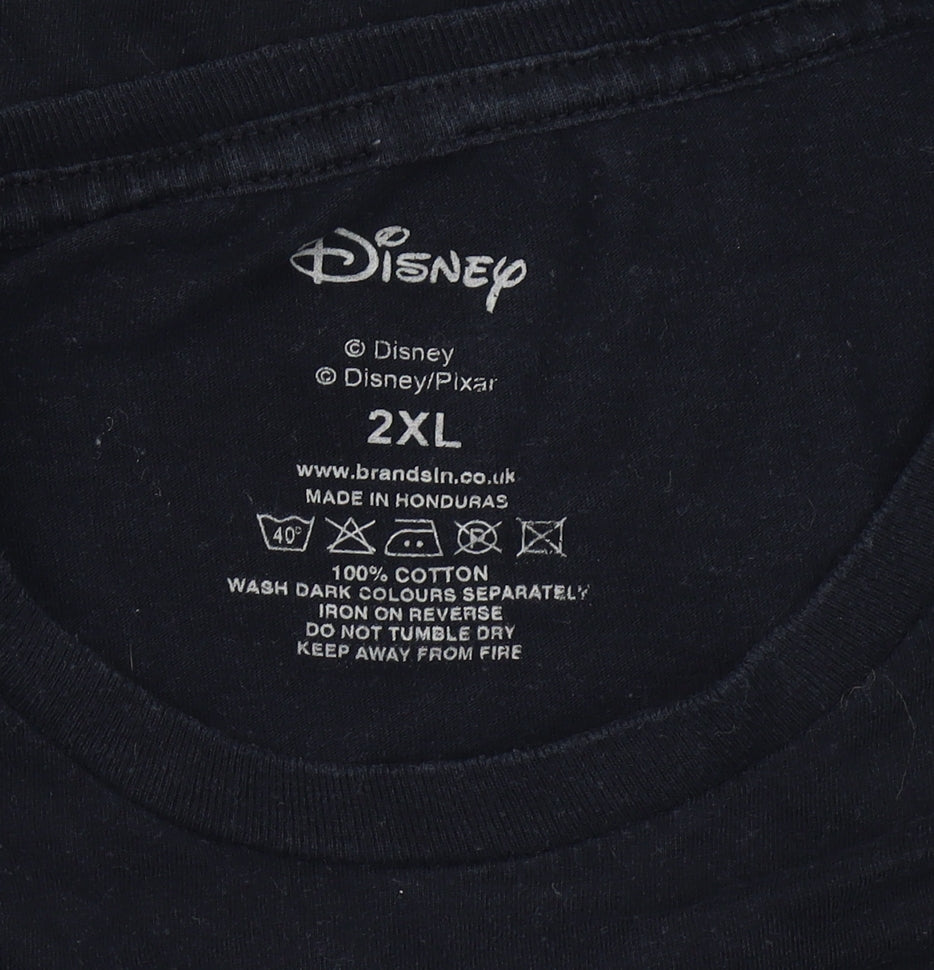 Disney Womens Black 2XL Daisy Floral Graphic T-Shirt Casual Top