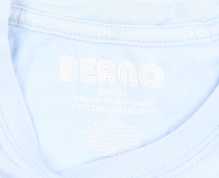 Beano Womens Blue Small Graphic T-Shirt Funny Cartoon Casual Top
