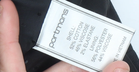 Portmans Womens Black Size 8 Trench Coat Long Cotton Blend Jacket