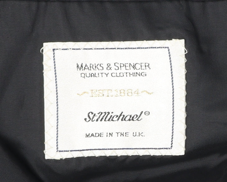 Marks & Spencer Men’s Grey Pinstripe 40R Wool Blend Double-Breasted Blazer