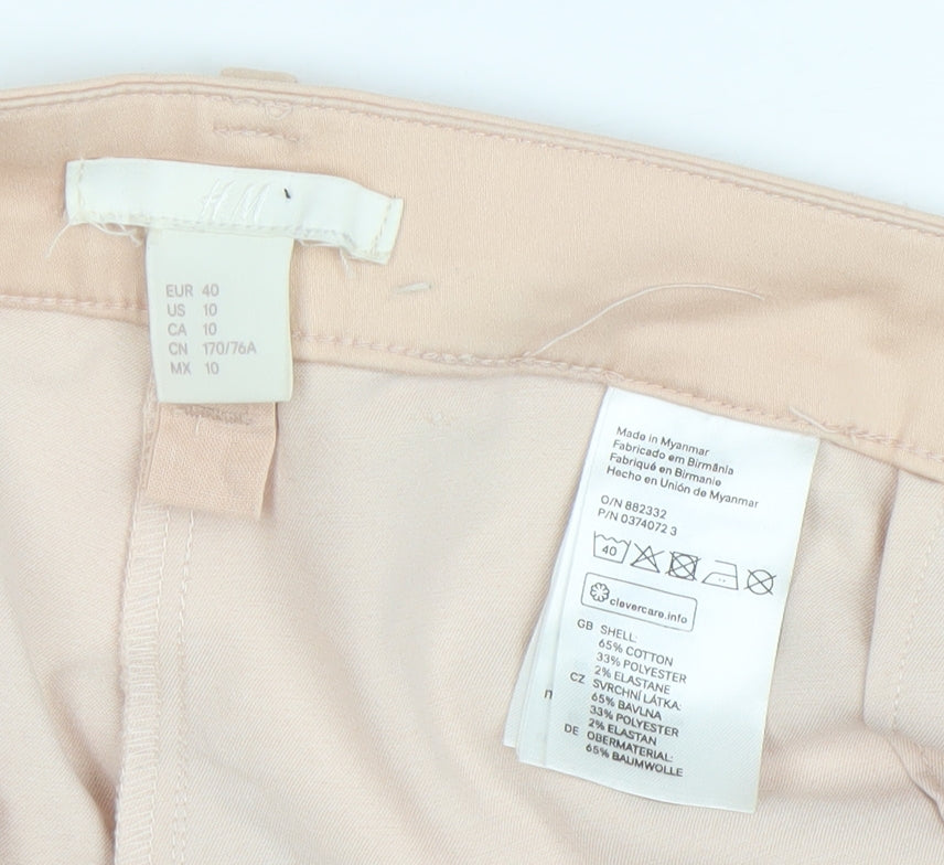 H&M Women’s Beige Slim Chino Trousers Size 12 Cotton Blend