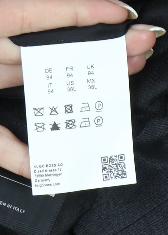 Hugo Boss Men’s Grey Wool Blazer Jacket Size 38R Regular Fit