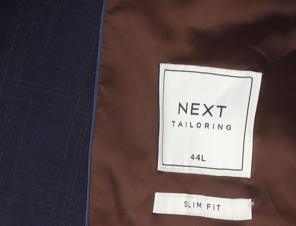 Next Men's Blue Check Slim Fit Blazer Jacket 44L