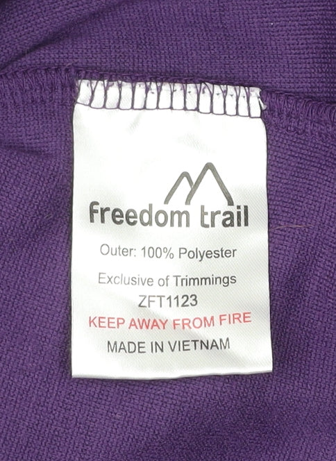 Freedom Trail Womens Purple Fleece Sweatshirt Size 12 1/4 Zip Outdoor