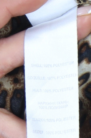 Khela Loves London Womens Brown Leopard Print Shift Dress Size 12