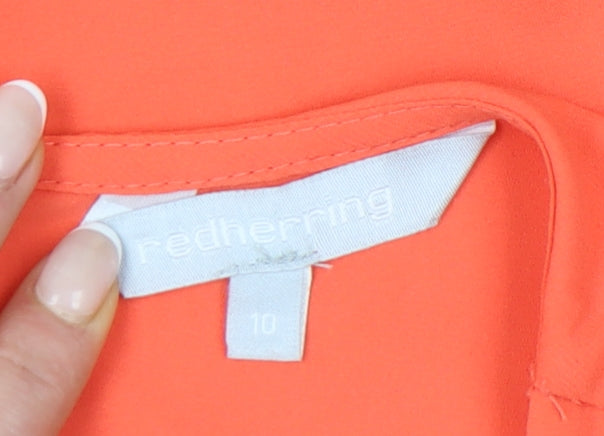 Red Herring Womens Orange Sleeveless Tunic Tank Top Size 10