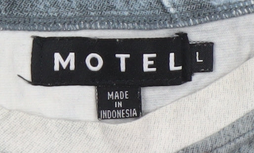 Motel Womens Multicoloured L Cropped T-Shirt Retro Print