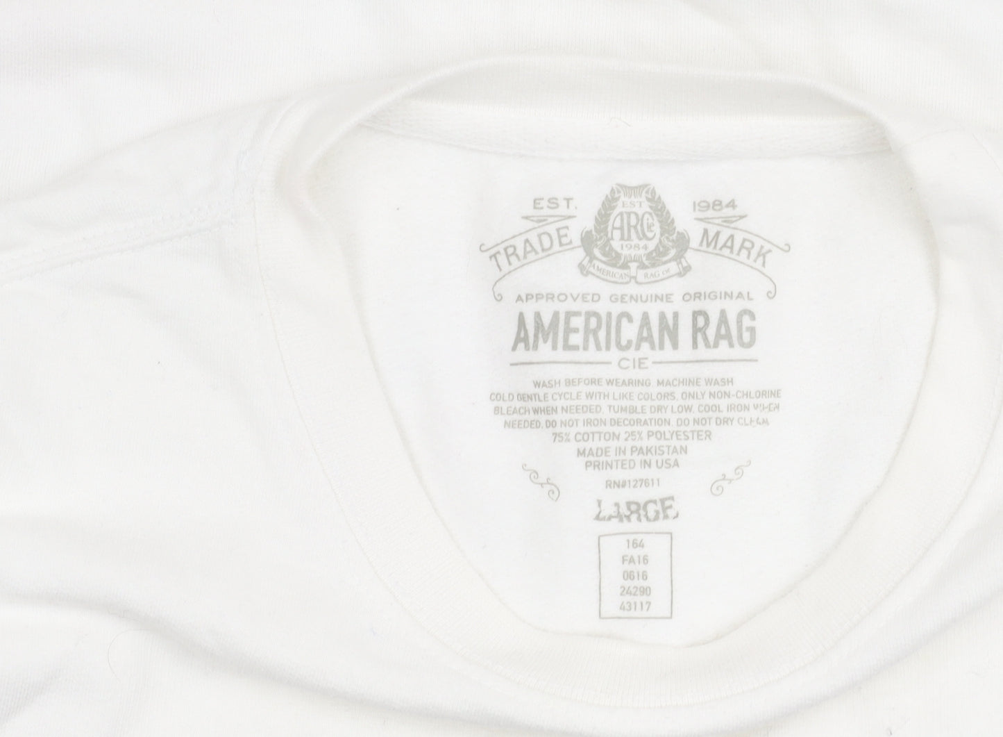 American Rag Men’s White Christmas Dog Print Sweatshirt L