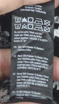 F&F Girls Black Floral Jumpsuit 7-8 Years Square Neck Short Sleeve