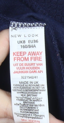 New Look Womens Blue Size 8 Coatigan Long Sleeve Mid-Length Casual