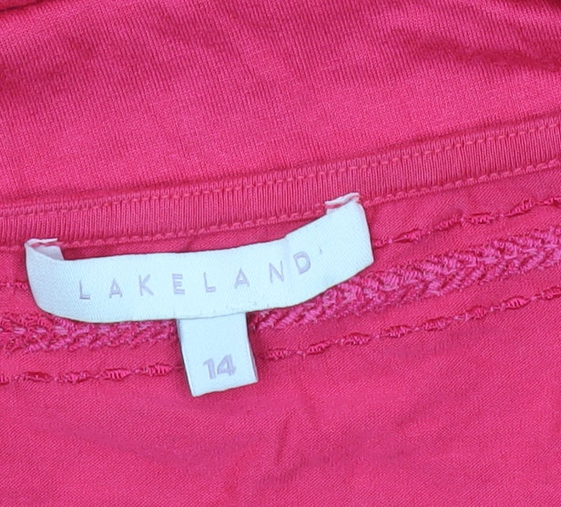 Lakeland Womens Pink Size 14 Sleeveless Embroidered Tank Top