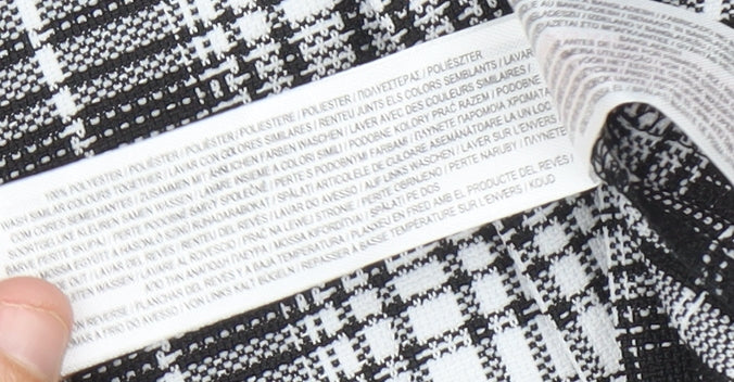 Primark Girls Black Plaid Pleated Skirt 8-9 Years School Short Buckle