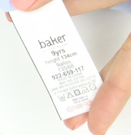 Baker by Ted Baker Girls Blue Floral Cotton Playsuit 9 Years Sleeveless