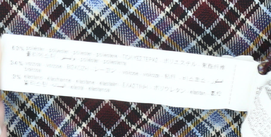 Zara Girls Multicoloured Plaid Pleated Skort 11-12 Years School Casual