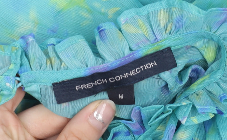 French Connection Women’s Multicoloured Floral Chiffon Blouse M