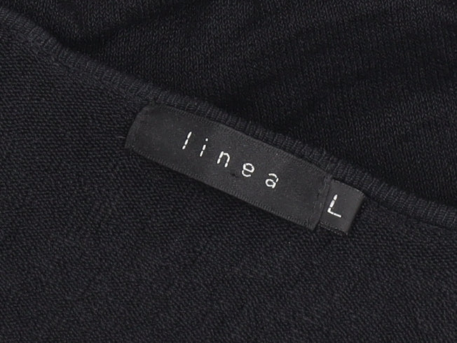 Linea Womens Black Ruffle V-Neck Cardigan Size L Long Sleeve Knit