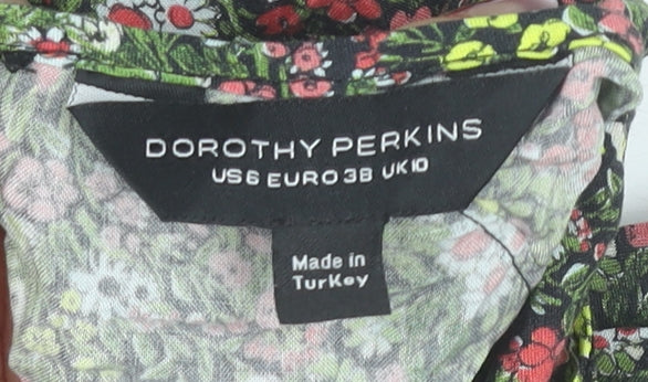 Dorothy Perkins Women’s Multicoloured Floral Cold Shoulder Blouse UK 10