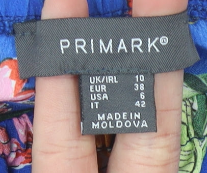 Primark Women’s Multicoloured Floral Strapless Wide-Leg Jumpsuit Size 10