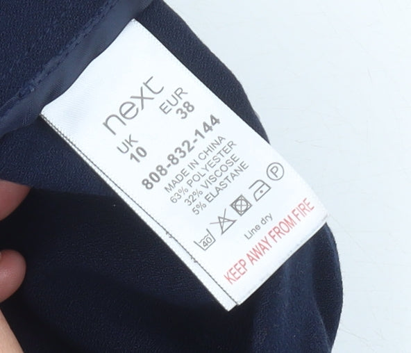 Next Women’s Blue Sleeveless Shift Dress UK 10 with Zip Detail