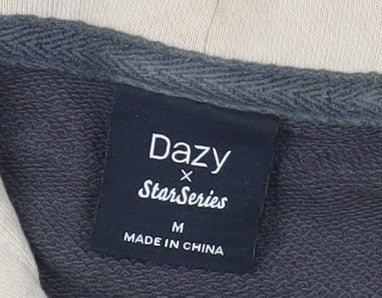 Dazy x StarSeries Men’s Beige Black Full Zip Hoodie M
