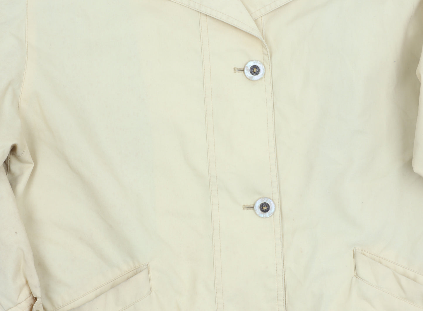 Dannimac Womens Beige Rain Jacket Coat M Mid Length Button Up