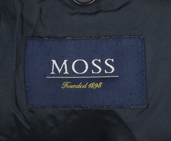 Moss Mens Blue Wool Suit Jacket 40 Chest Regular Fit Business Blazer