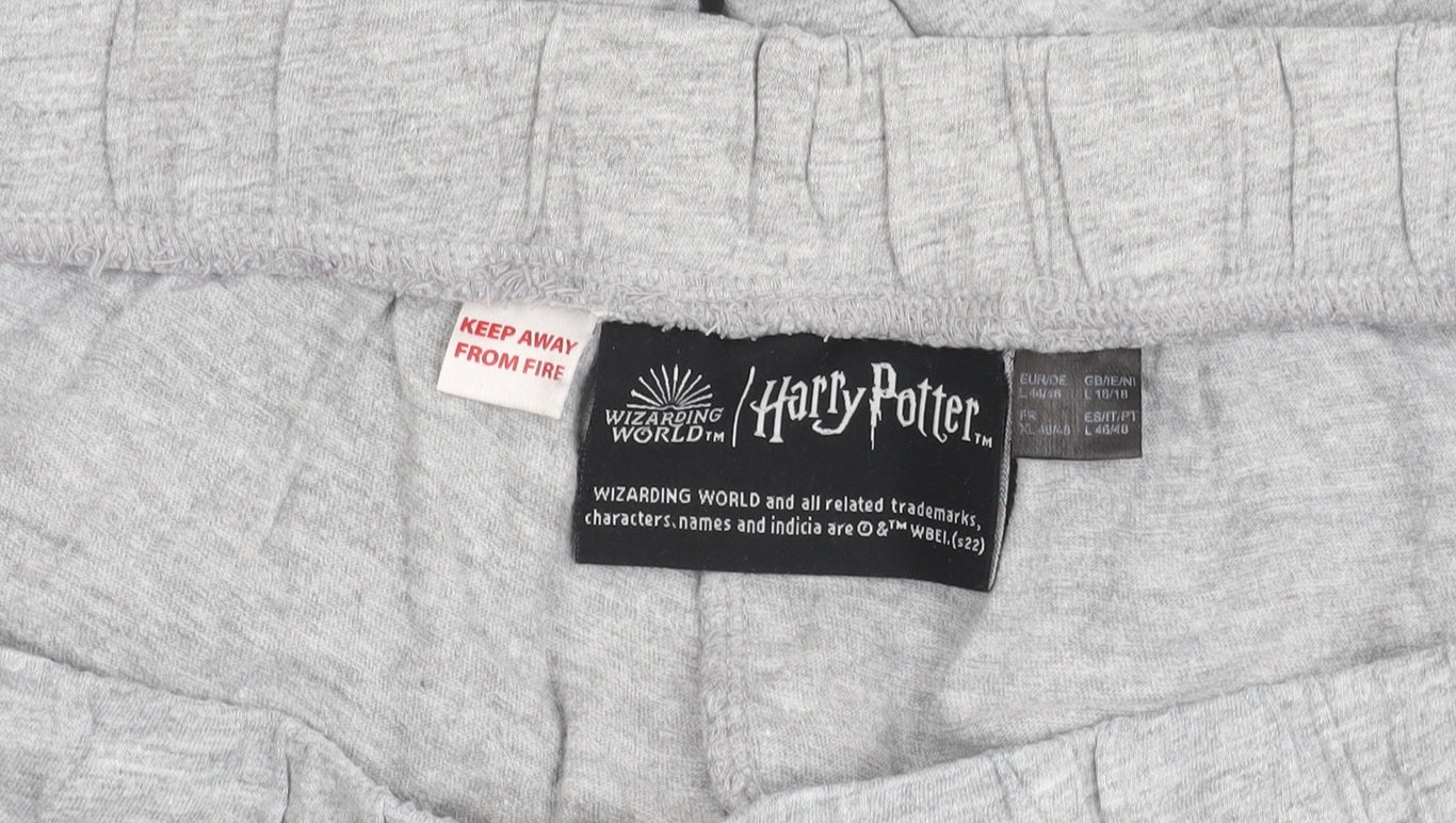 Harry Potter Women Grey Pyjama Pants UK 14 Trousers Jersey Cotton