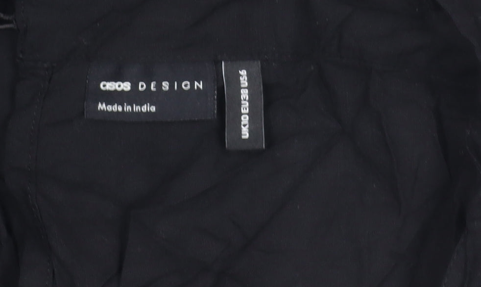 ASOS Women’s Black Size 10 Sleeveless Wide-Leg Viscose Jumpsuit