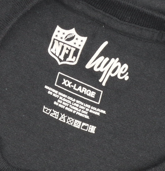 Hype NFL Men’s Black 2XL Short Sleeve Crew Neck Graphic T-Shirt
