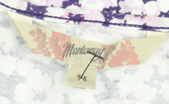Mandalay Women’s Purple Floral Wrap Dress Size 14 Cotton Blend
