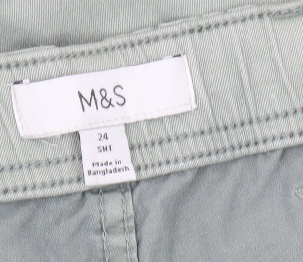 Marks and Spencer Women’s Green Size 24 Jogger Trousers Cotton Lyocell