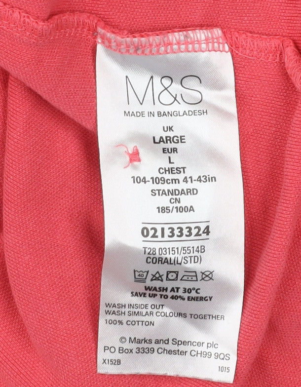 Marks and Spencer Blue Harbour Men’s Pink Cotton Polo Shirt L
