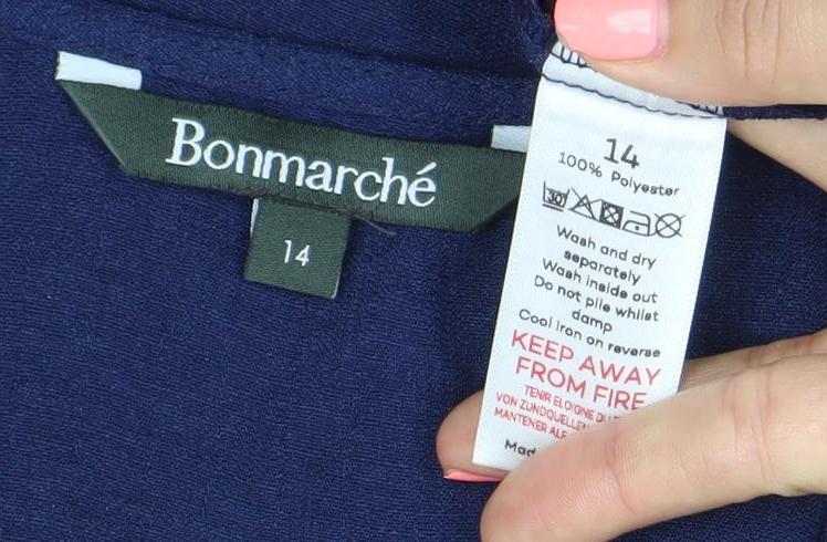 Bonmarche Womens Blue Size 14 Sleeveless Tank Top Polyester
