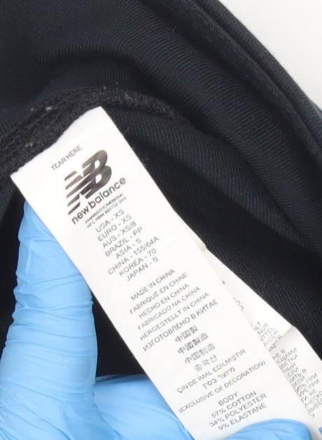 New Balance Womens Black XS Biker Shorts Slim Fit Activewear