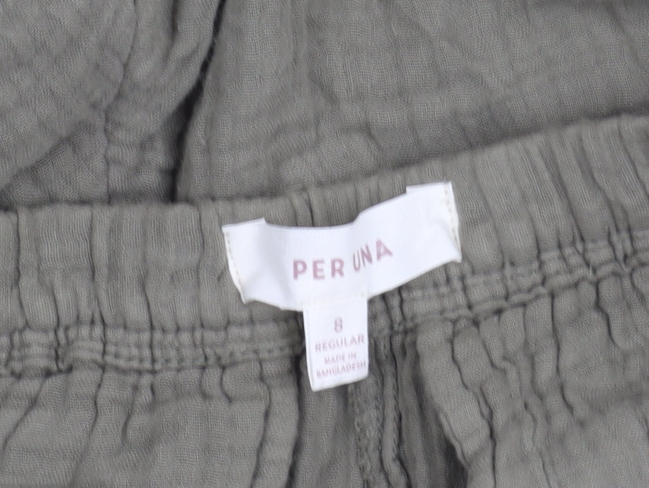 Marks and Spencer Per Una Women’s Green Size 8 Wide-Leg Cropped Trousers