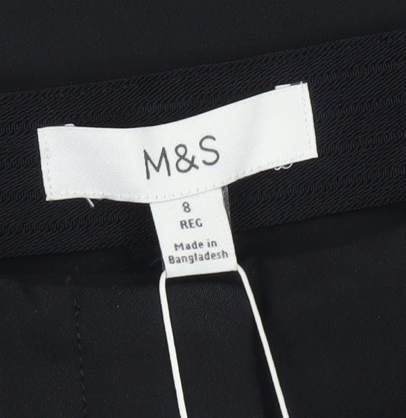 Marks and Spencer Womens Black Size 8 Straight Leg Trousers