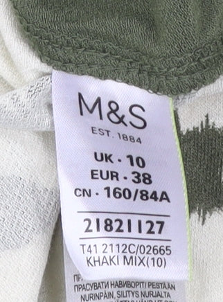 Marks and Spencer Womens Green Geometric T-Shirt Size 10