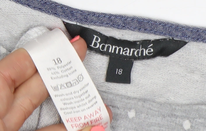 Bonmarché Women’s Grey Polka Dot 3/4 Sleeve T-Shirt Size 18