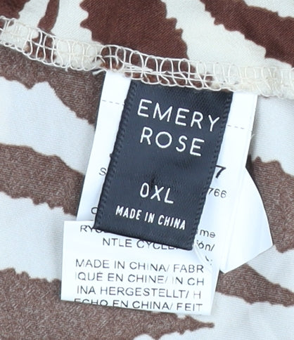 Emery Rose Women’s Brown Animal Print Midi Skirt Size XL